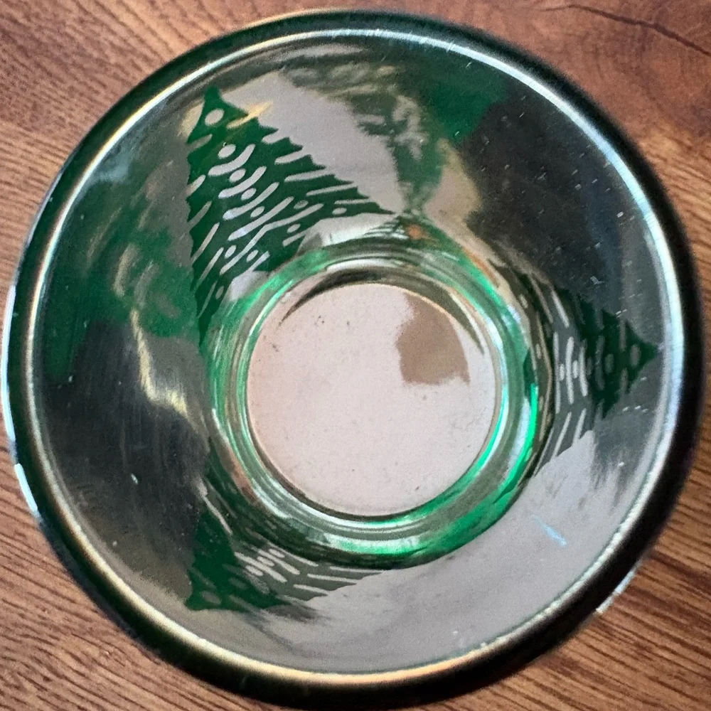 Vintage New Slatkin & Co. Set of 3 Etched Glass Holiday Tealight Holders